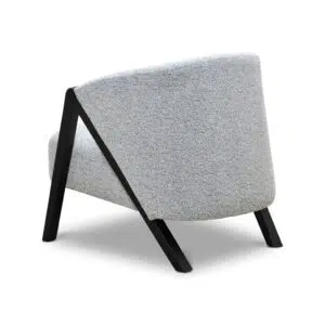 Amaris Fabric Armchair Light Grey Fleck Black Oak Sturdy Modern Chair