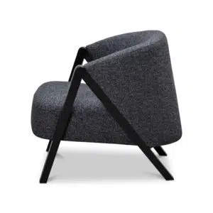 Amaris Fabric Armchair Dark Grey Fleck Black Oak Legs Ergonomic Design