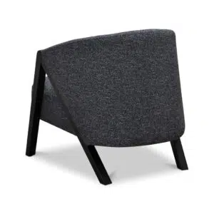 Ergonomic Fabric Armchair Dark Grey Fleck with Black Oak Legs Modern Living Room Chair