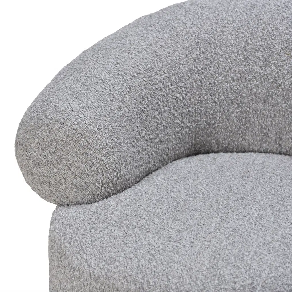 Phineas Armchair Light Grey Boucle Ergonomic Design Modern Living Room Durable Commercial