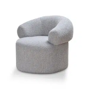 phineas armchair light grey boucle fabric modern lounge seating ergonomic design commercial use