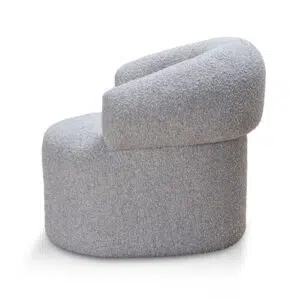 Phineas Armchair Light Grey Boucle Ergonomic Durable Commercial Modern
