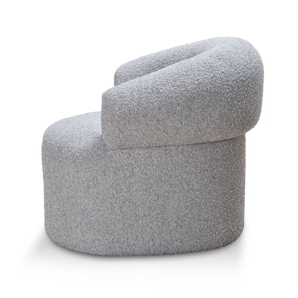 Phineas Armchair Light Grey Boucle Ergonomic Durable Commercial Modern