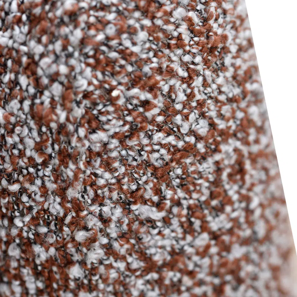 Isolde Armchair Rustic Brown Boucle Fabric Durable Comfortable Solid Pine Frame