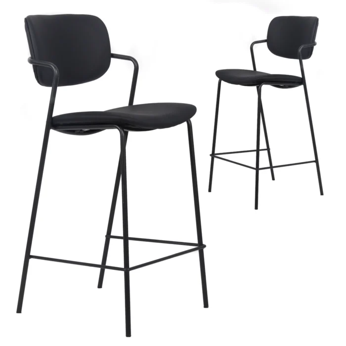 Lucia Bar Stools – Black (Set of 2)