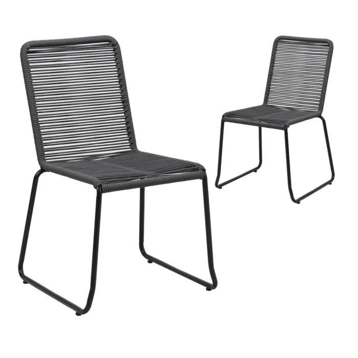 Lido Outdoor Chairs – Charcoal (Set of 2)