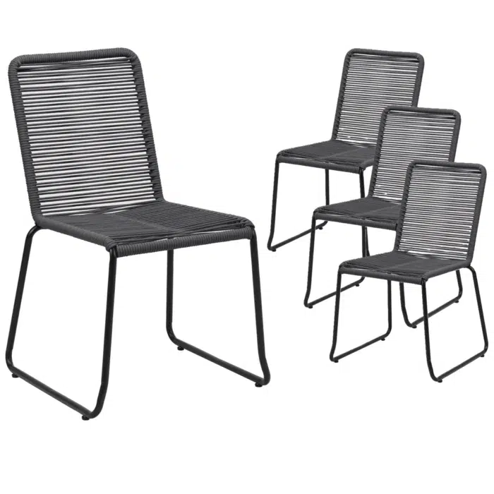 Column Outdoor Chairs – Charcoal (Set of 4)