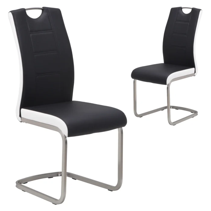Liam Dining Chairs – Black/White (Set of 2)