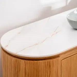 Lucerne Buffet natural ash with ceramic marble top for dining room storage