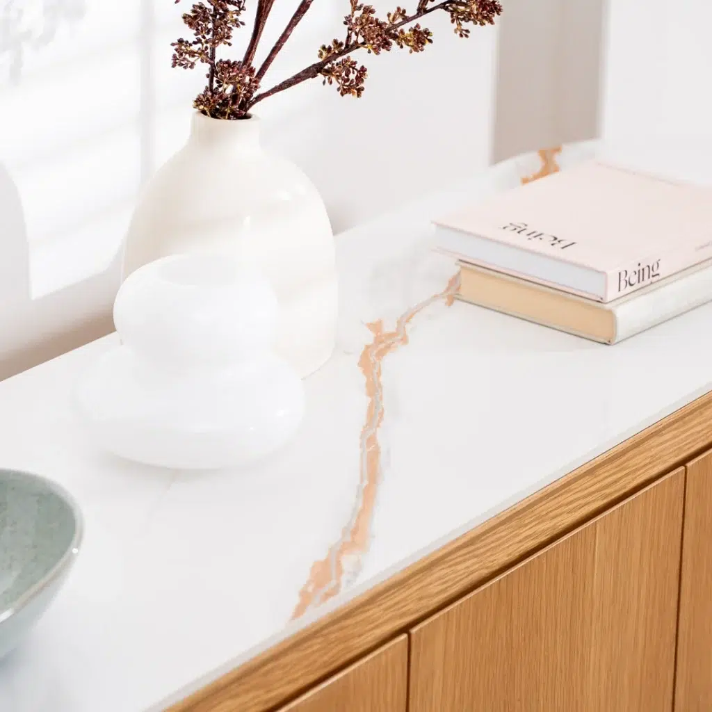 Lucerne Buffet natural ash with ceramic marble top modern sideboard for dining room