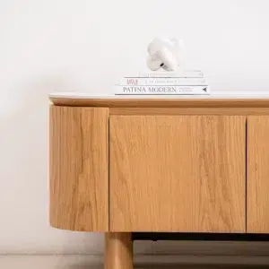 Lucerne Buffet natural ash with ceramic marble top for dining room storage