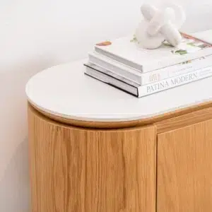 Lucerne Buffet natural ash with ceramic marble top for dining room storage