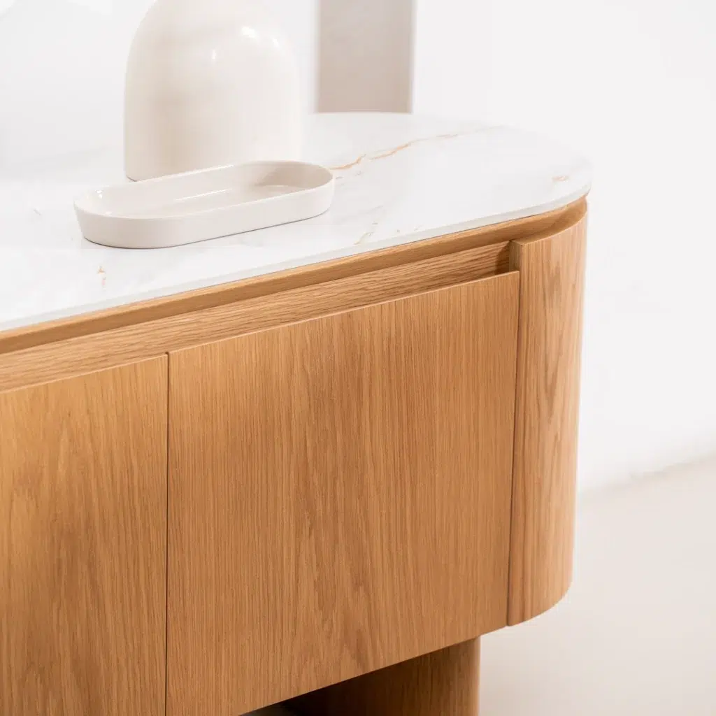 Lucerne Buffet natural ash with ceramic marble top for dining room storage