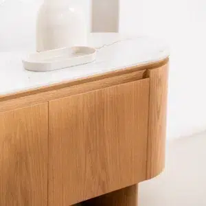 Lucerne Buffet natural ash with ceramic marble top for dining room storage