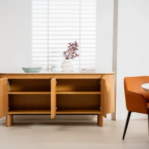 Lucerne Buffet natural ash with ceramic marble top for dining room storage