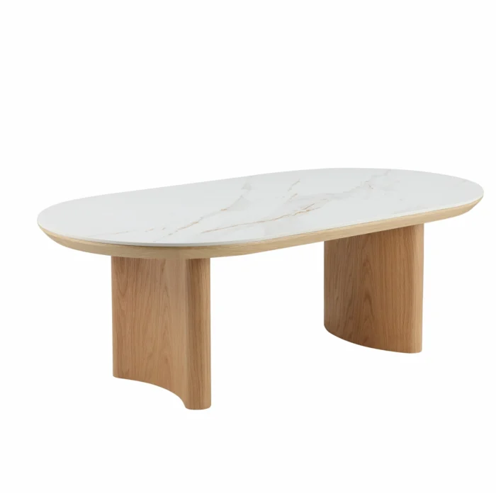 Lucerne 1.3m Coffee Table – Natural with Ceramic