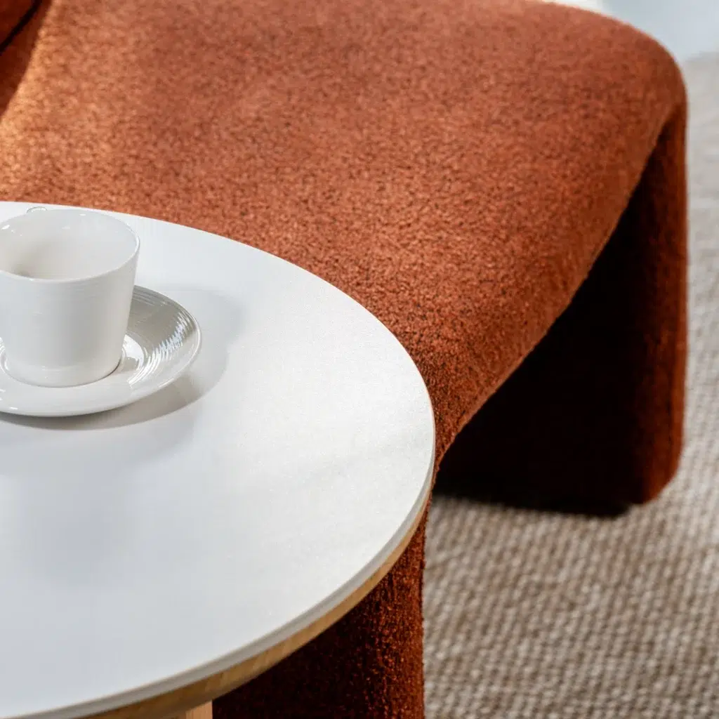 Lucerne Side Table natural ash veneer with ceramic top minimalist design