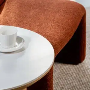 Lucerne Side Table natural ash veneer with ceramic top minimalist design