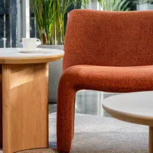 Lucerne Side Table natural ash veneer with ceramic top minimalist design