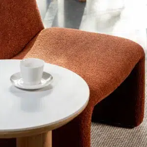 Lucerne Side Table natural ash veneer with ceramic top minimalist design