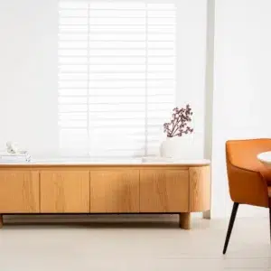 Lucerne Natural TV Unit with Ceramic Top and White Oak Veneer for Modern Living Room