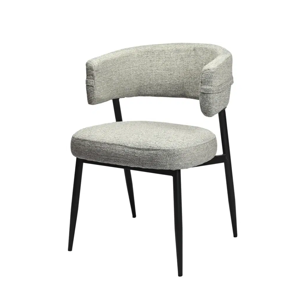 Laurance granite textured dining chairs set of 2 with black metal frame for modern dining rooms