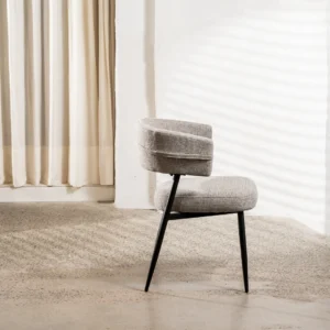 Laurance granite textured dining chairs set of 2 with black metal frame for modern dining rooms