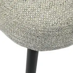 Laurance dining chairs granite set of 2 with linen upholstery and black metal frame