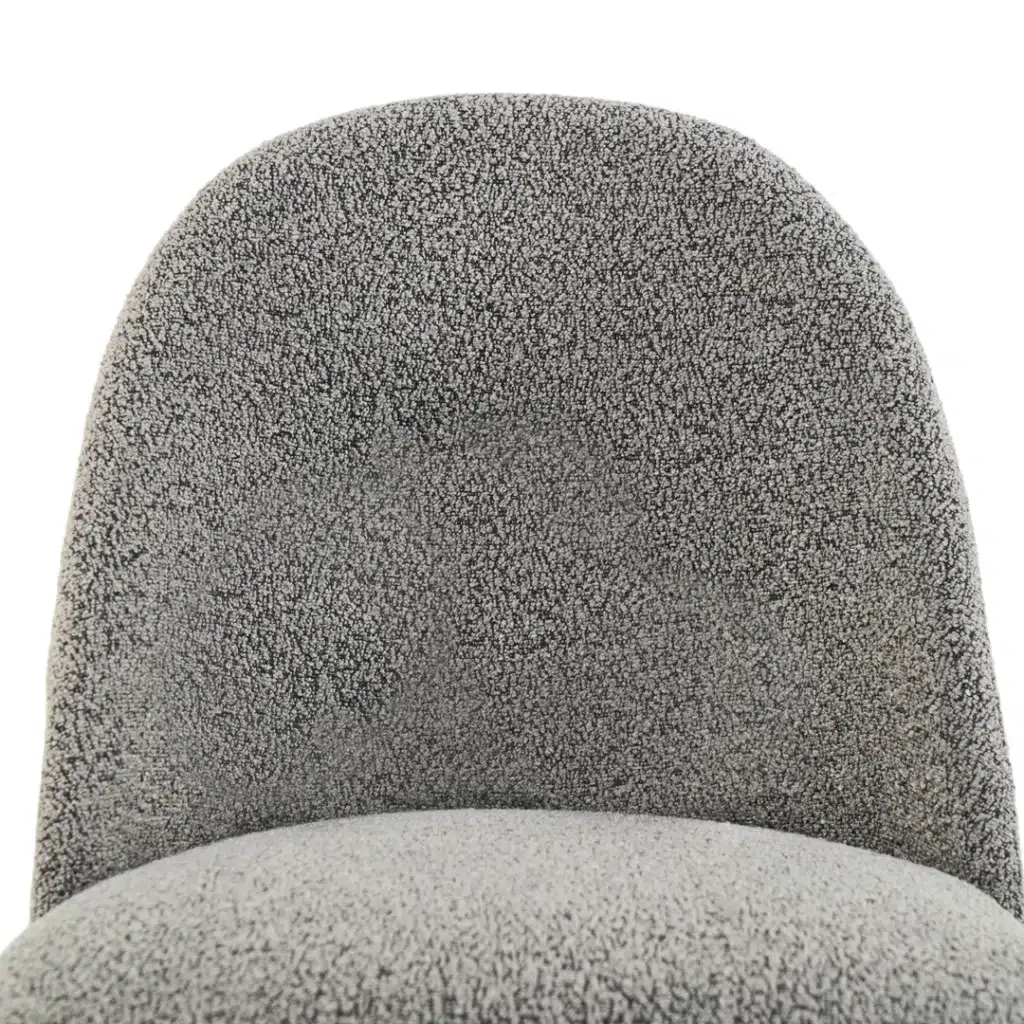 Lisbon Dining Chairs Slate Set of 2 with boucle upholstery and black metal frame