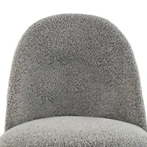 Lisbon Dining Chairs Slate Set of 2 with boucle upholstery and black metal frame