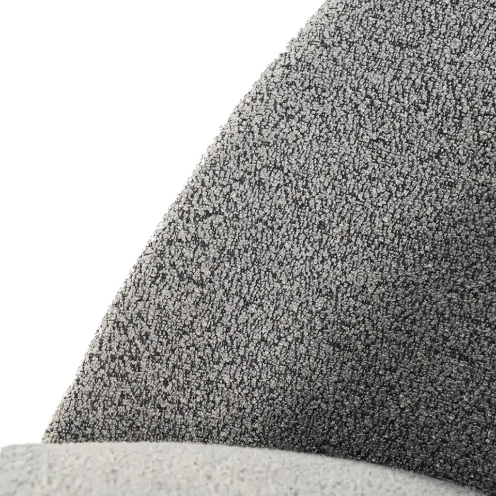 Lisbon Dining Chairs Slate Set of 2 with boucle upholstery and black metal frame