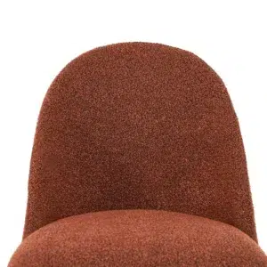 Lisbon dining chairs set of 2 in terracotta boucle fabric with black metal frame