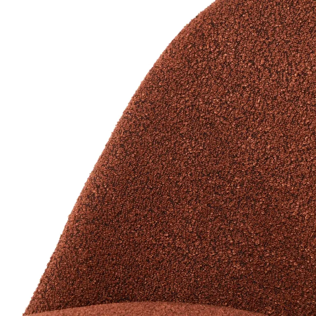 Lisbon dining chairs set of 2 terracotta boucle fabric modern high back chairs with black metal frame