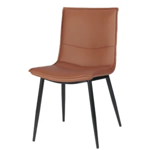 Tan Lawson dining chairs set of 2 with modern black frame and padded cushion