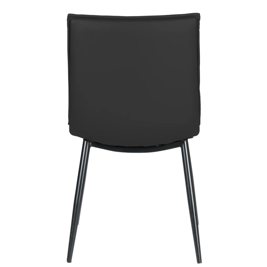 Black Lawson dining chairs set of 2 with boucle fabric and steel frame for modern dining room