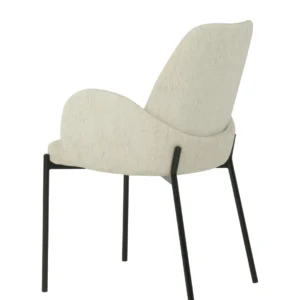 Oat Lyon dining chairs set of 2 with knitted fabric and black metal frame