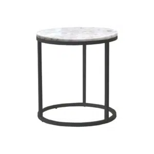 Leonardo round marble side table with sleek metal base for modern interiors