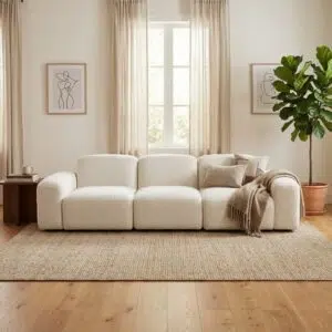 Luma 3 Seater Modular Sofa in Pixel White for modern living rooms