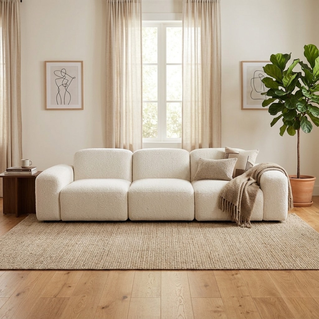 Luma 3 Seater Modular Sofa – Pixel White