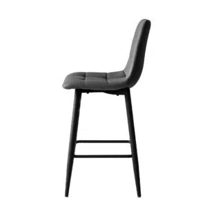 Grey Macy bar stools set of 2 with metal frame and faux leather seat for modern kitchen or bar