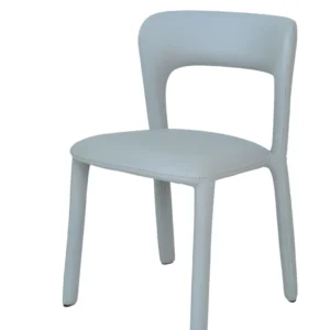 Grey eco-leather dining chairs set of 2 with minimalist design and ergonomic support