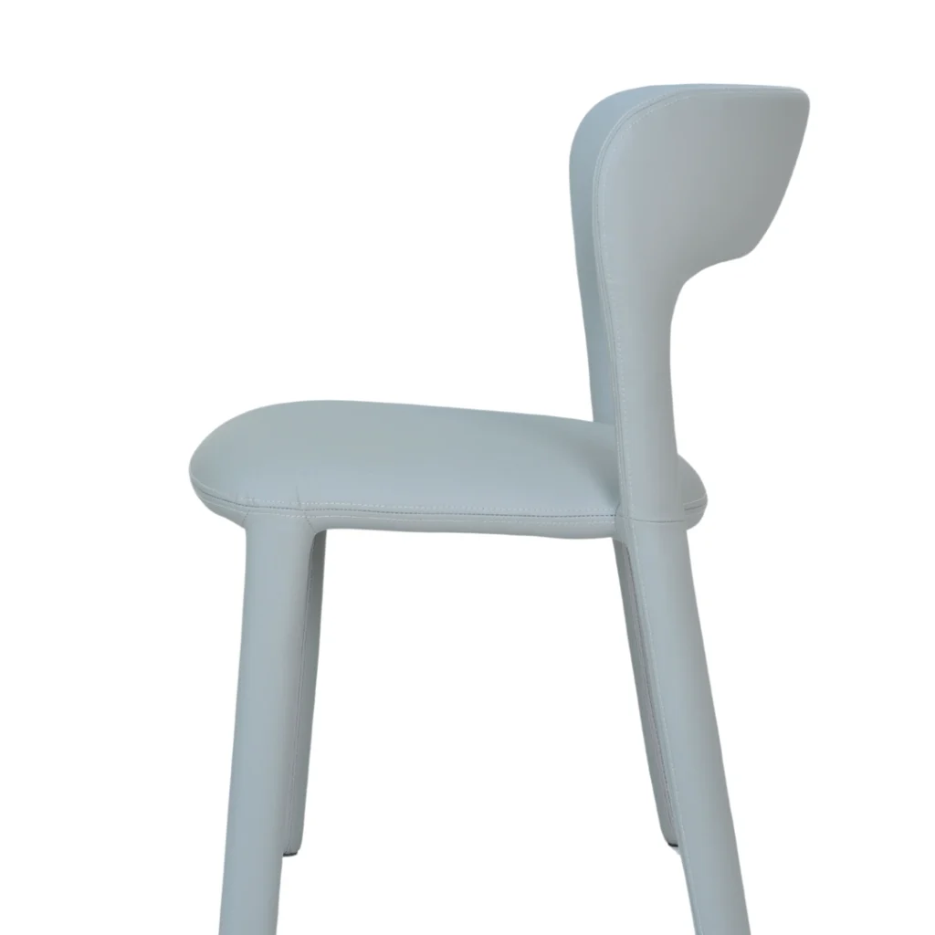 Grey eco-leather dining chairs set of 2 with minimalist design and ergonomic support