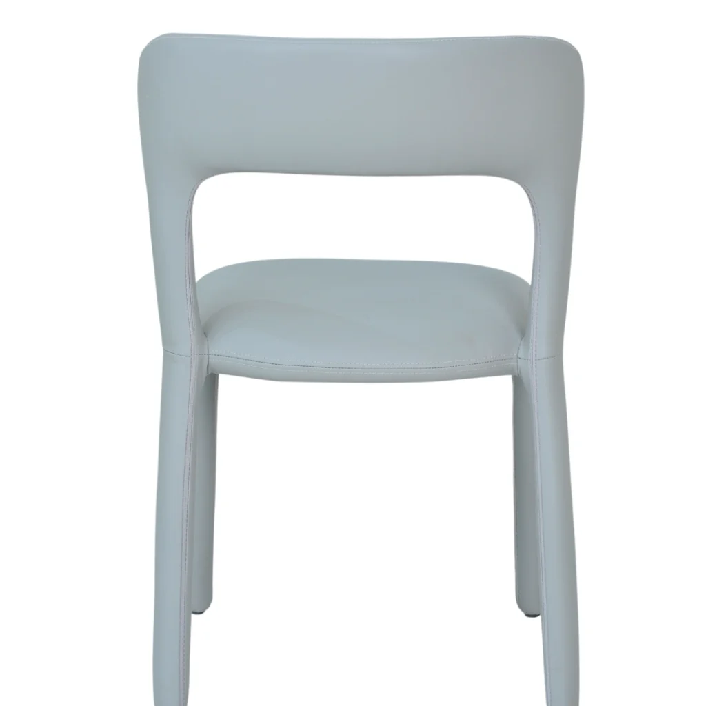 Grey eco-leather dining chairs set of 2 with minimalist design and ergonomic support