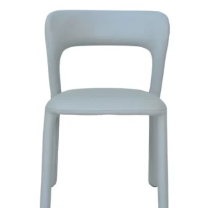 Grey eco-leather dining chairs set of 2 with minimalist design and ergonomic support