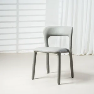 Grey eco-leather dining chairs set of 2 with minimalist design and ergonomic comfort