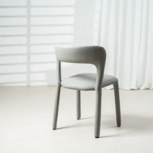 Grey eco-leather dining chairs set of 2 with minimalist design and ergonomic support