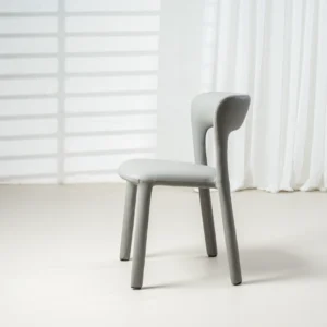 Grey eco-leather dining chairs set of 2 with minimalist design and ergonomic comfort