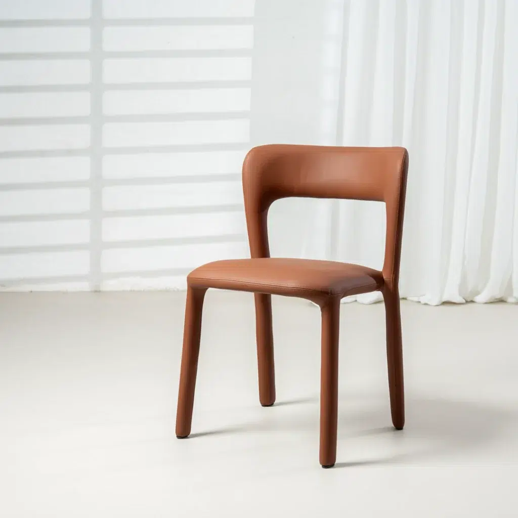 Tan Madrid dining chairs set of 2 with minimalist design and textured fabric upholstery