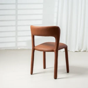 Tan Madrid dining chairs set of 2 with minimalist design and textured fabric upholstery