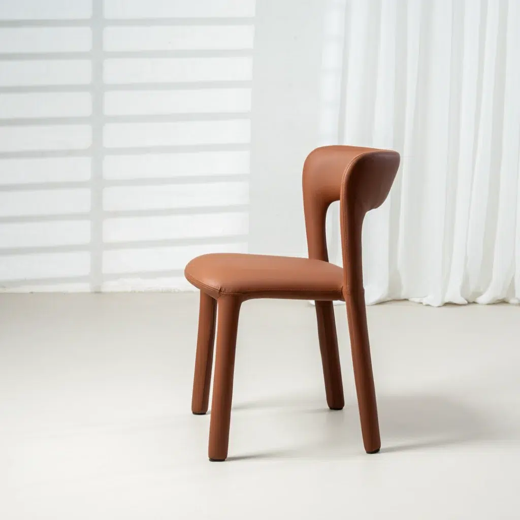Tan Madrid dining chairs set of 2 with minimalist design and textured fabric upholstery